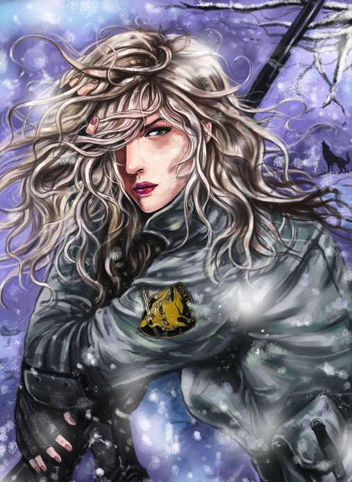 Sniper Wolf hot muscular anime girl characters