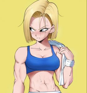 Android 18 buff anime characters