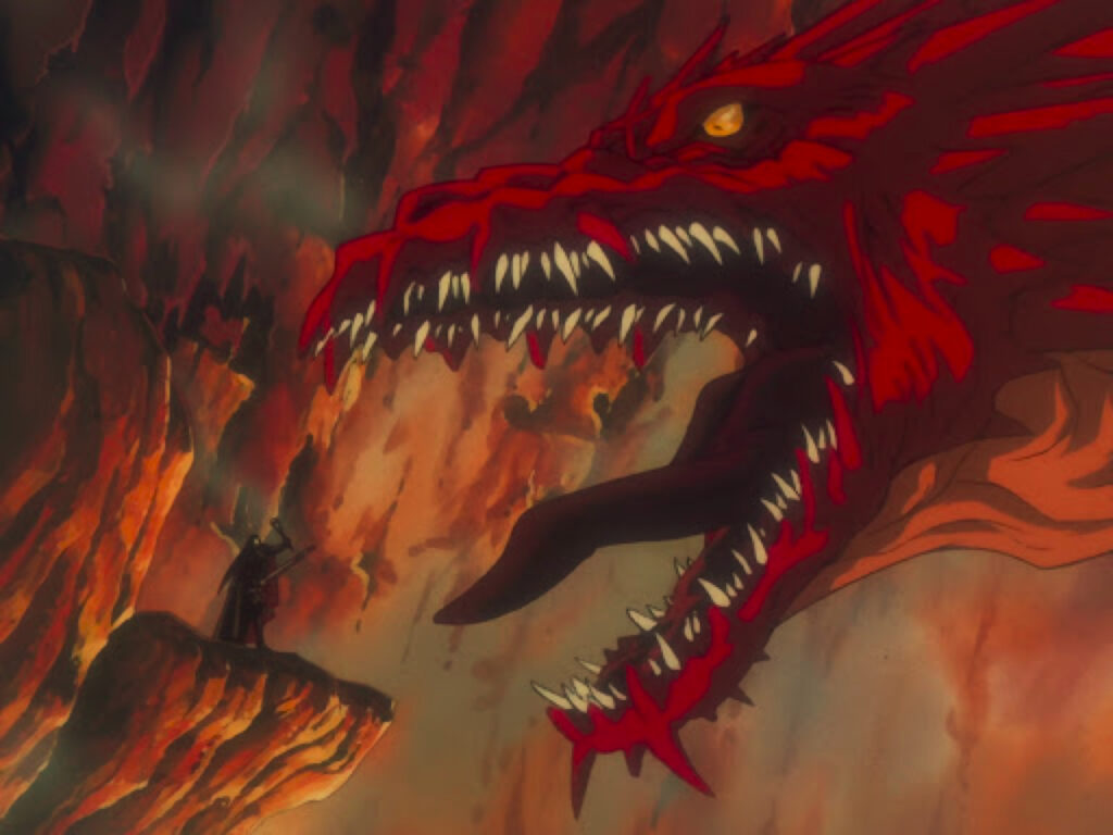 Red anime dragon