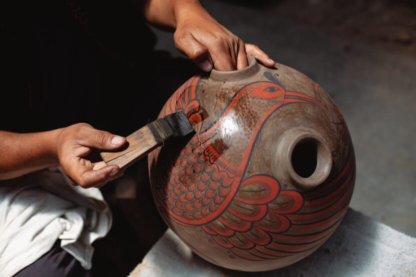 Native American Pottery and Crafts. Accessories for Western Living Room Decorations.